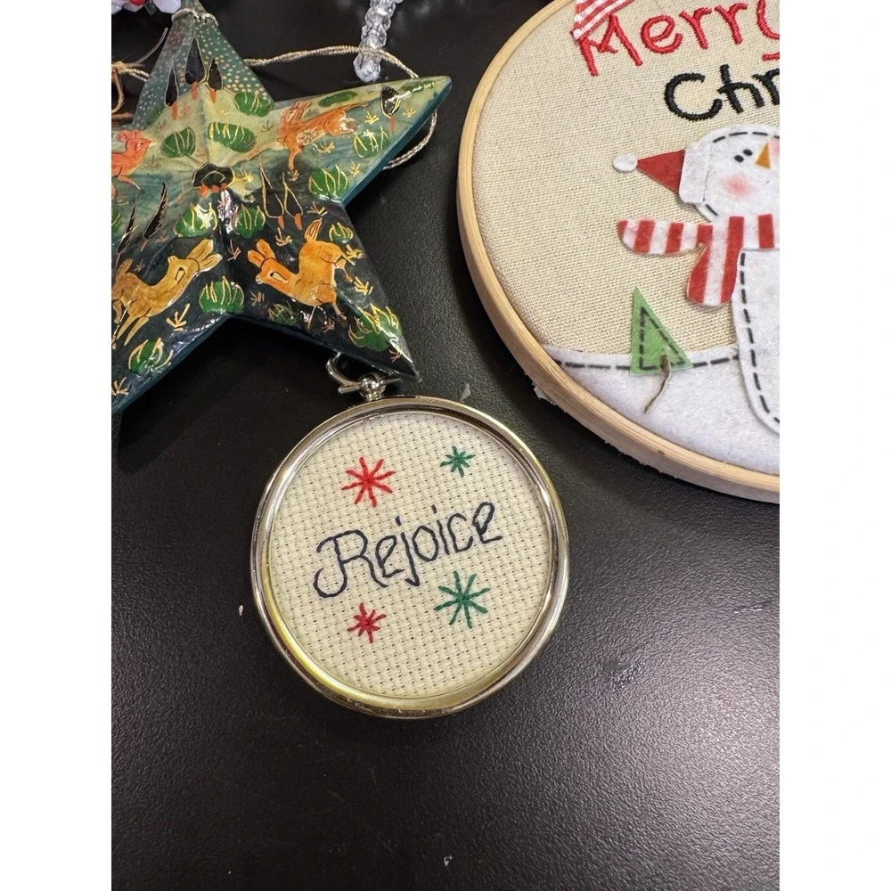 Lot of Assorted Christmas Ornaments Vintage To Now Kitschy   Felt, Painted, Bead